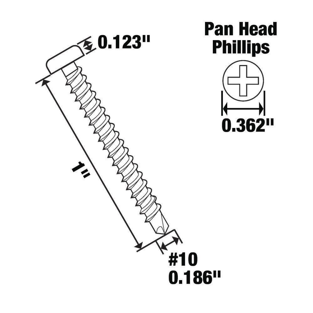Everbilt #10 x 1 in. Stainless Steel Phillips Pan Head Sheet Metal Screw (20-Pack) (4)