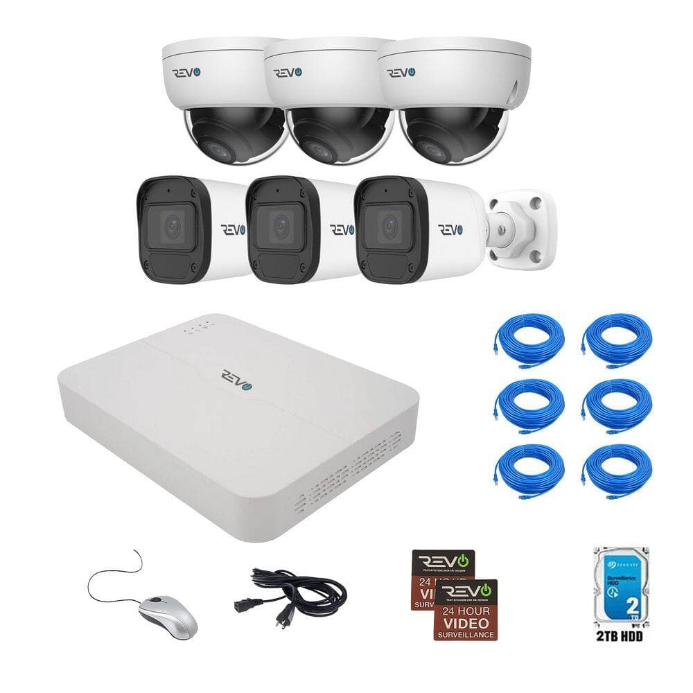 Revo ULTRA BLUE SERIES 4K 8 Channel Wired PoE NVR Smart Security Camera System with 2TB HDD and 6 x 2K (4MP) Cameras (2)