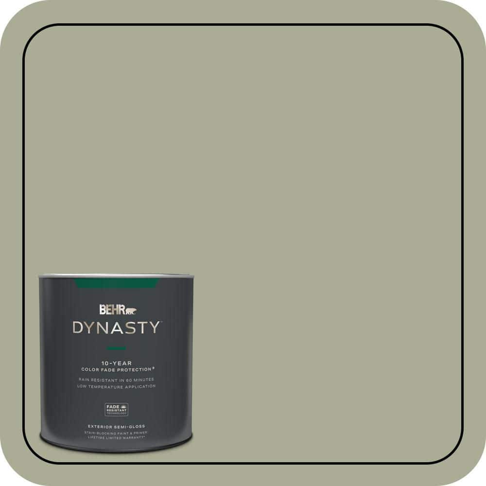 BEHR DYNASTY 1 qt. #S380-4 Bay Water Semi-Gloss Enamel Exterior Stain-Blocking Paint & Primer