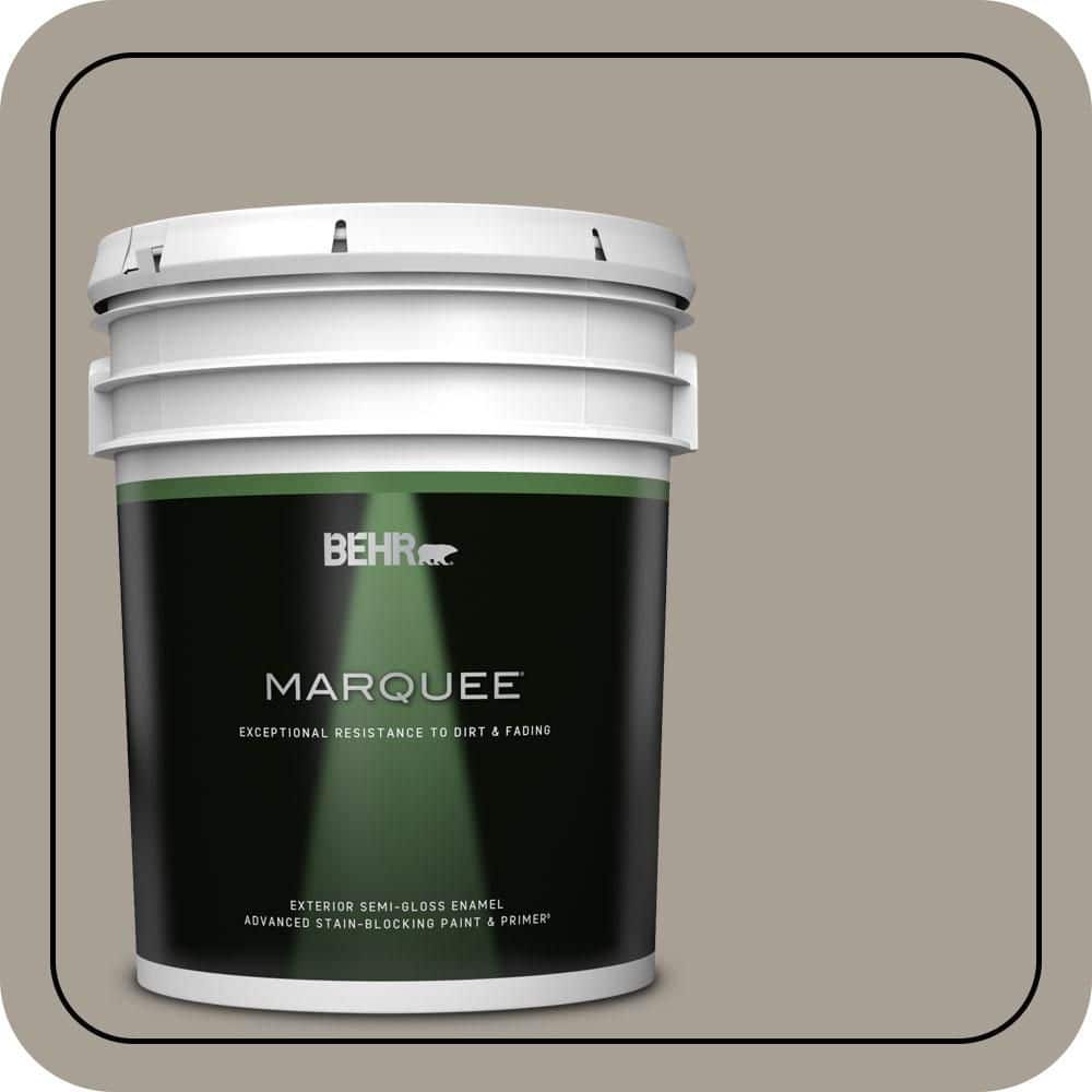 BEHR MARQUEE 5 gal. #PPU24-09 True Taupewood Semi-Gloss Enamel Exterior Paint & Primer