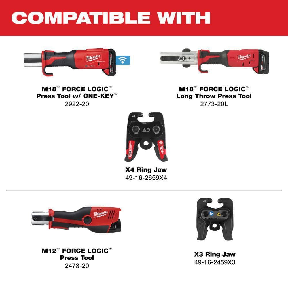 Milwaukee 7/8 in. Streamline ACR Copper Pivoting Press Ring for M18 and M12 FORCE LOGIC Press Tool (3)