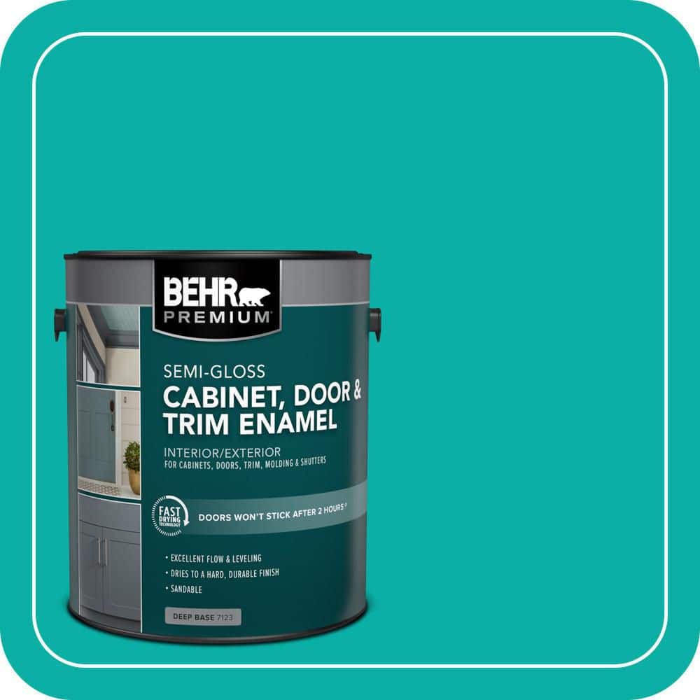 BEHR PREMIUM 1 gal. #490B-5 Cozumel Semi-Gloss Enamel Interior/Exterior Cabinet, Door & Trim Paint