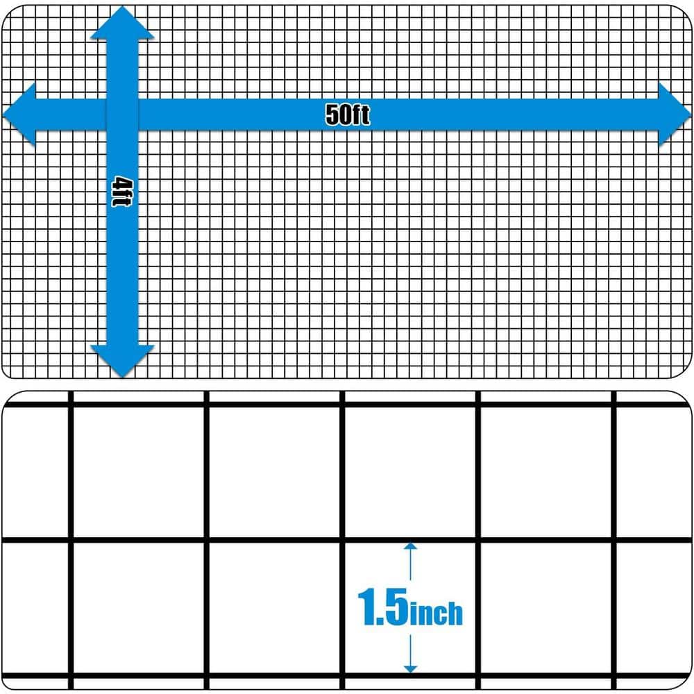Fencer Wire 4 ft. x 50 ft. 16-Gauge Black PVC Coated Welded Wire Mesh Size 1.5 in. x 1.5 in. (3)