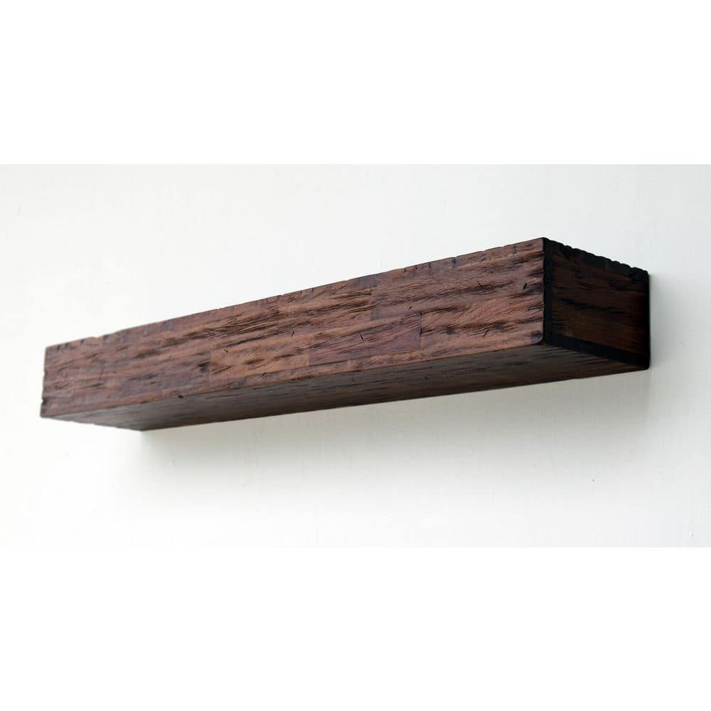 northbeam 60 in. Distressed Fireplace Wall Cap Shelf Mantel