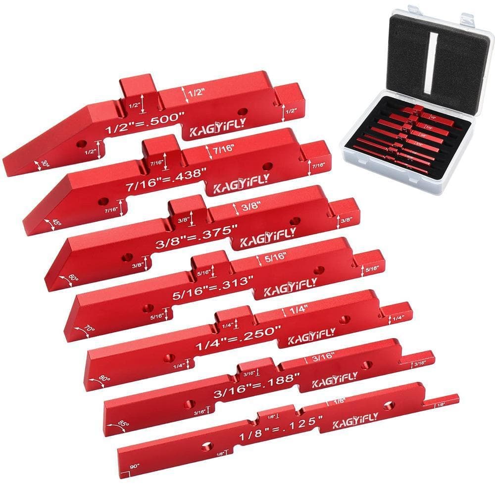 Angel Sar 7-Pieces Aluminum Precision Setup Blocks, Router Table Setup Bars for Router Table Saw Accessories