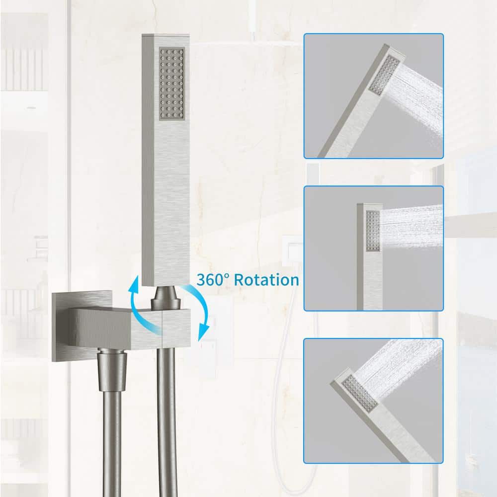 GIVING TREE Single Handle 2-Spray Patterns 12 in. Ceiling Mount 2.0 GPM Shower Faucet with Brass Construction (3)