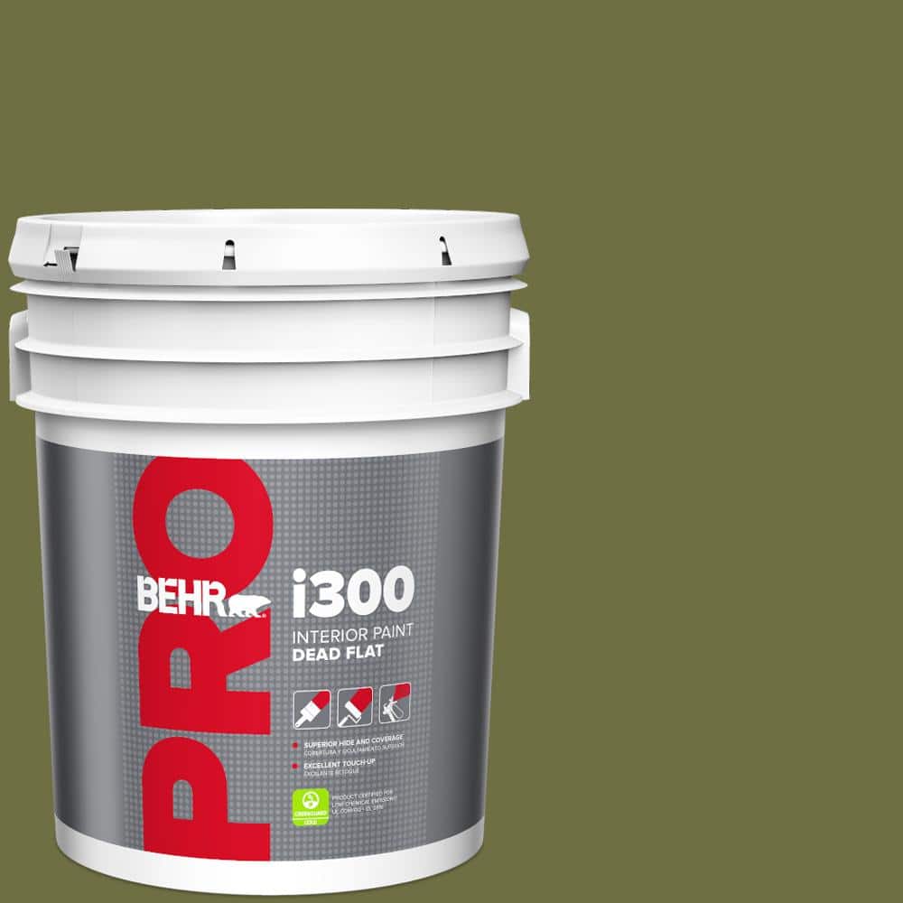 BEHR PRO 5 gal. #M340-7 Classic Avocado Dead Flat Interior Paint