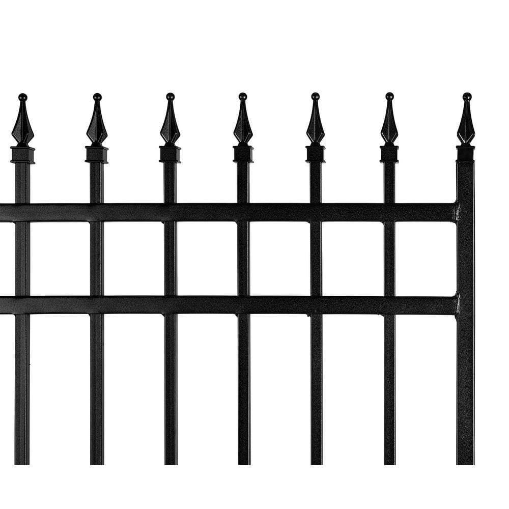 NUVO IRON 3.75 ft. 5.67 ft. Tiger Eye Profile Iron Center Point Fence Gate (4)