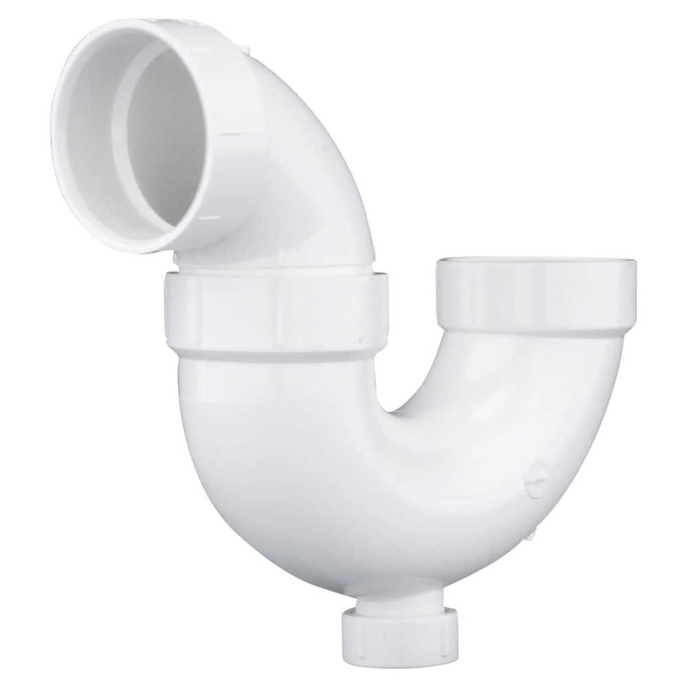 Charlotte Pipe 2 in. PVC DWV Hub x Hub P- Trap with Solvent Weld Joint and Cleanout