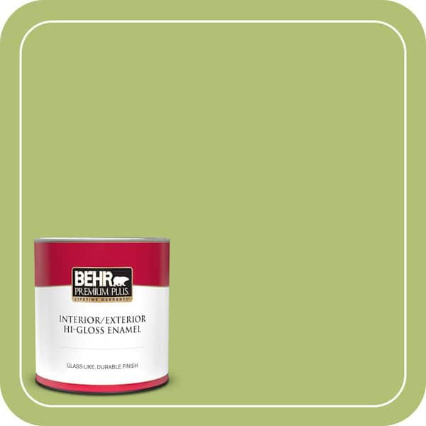 BEHR PREMIUM PLUS #HDC-SM14-5 Lavish Lime Interior/Exterior Paint & Primer Color Sample (2)