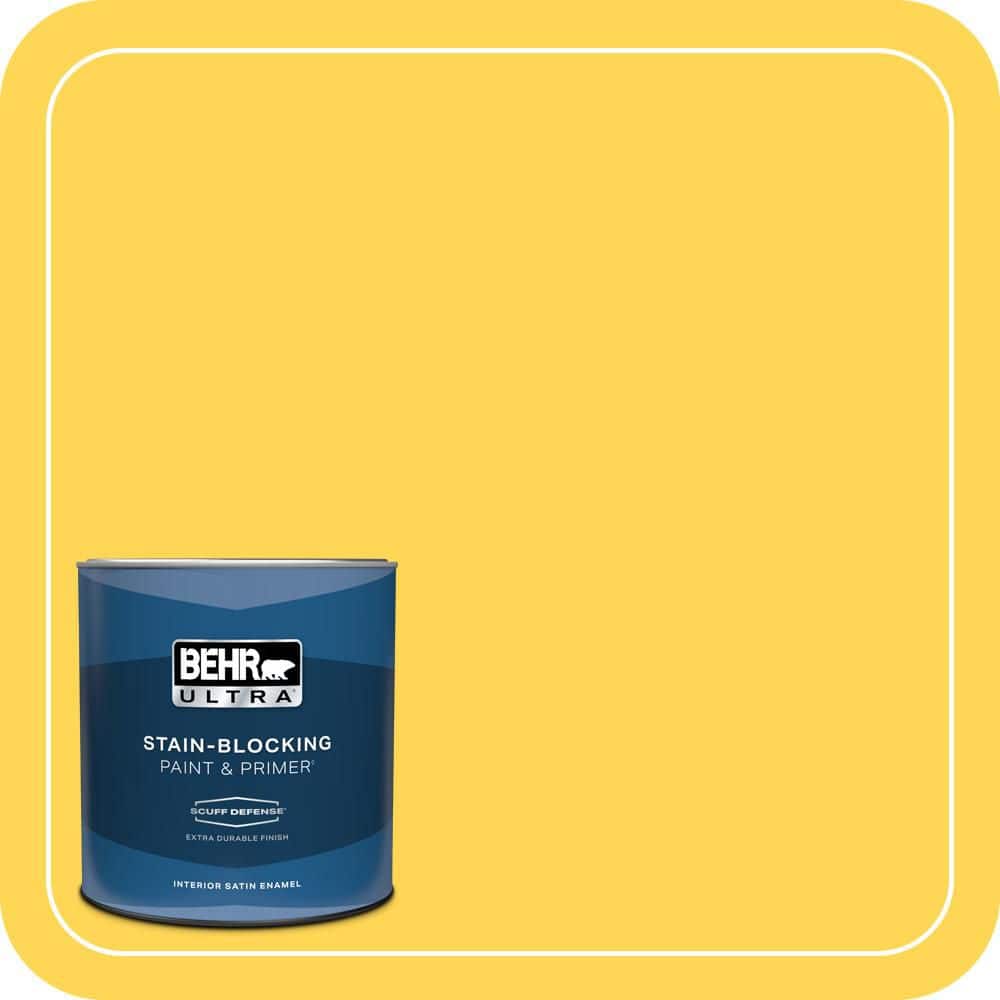 BEHR ULTRA 1 qt. #P300-6 Buzz-In Extra Durable Satin Enamel Interior Paint & Primer