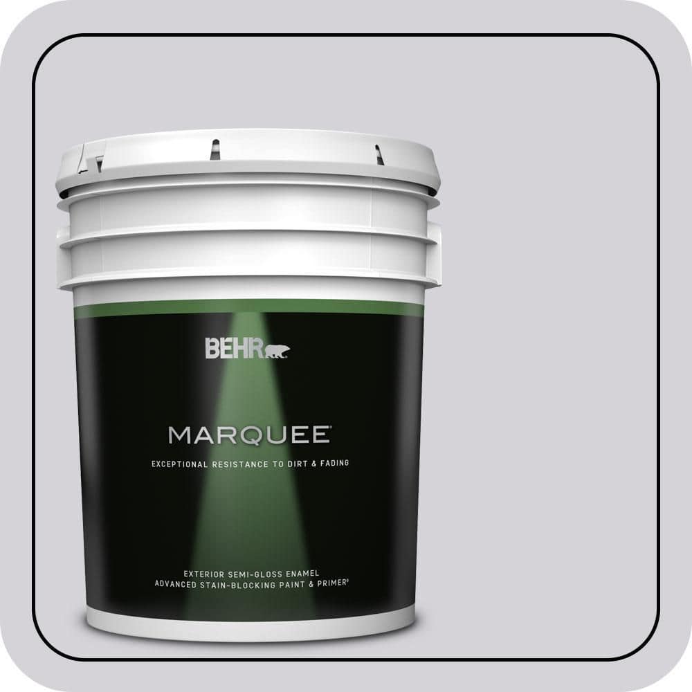 BEHR MARQUEE 5 gal. #N100-2 Etude Lilac Semi-Gloss Enamel Exterior Paint & Primer