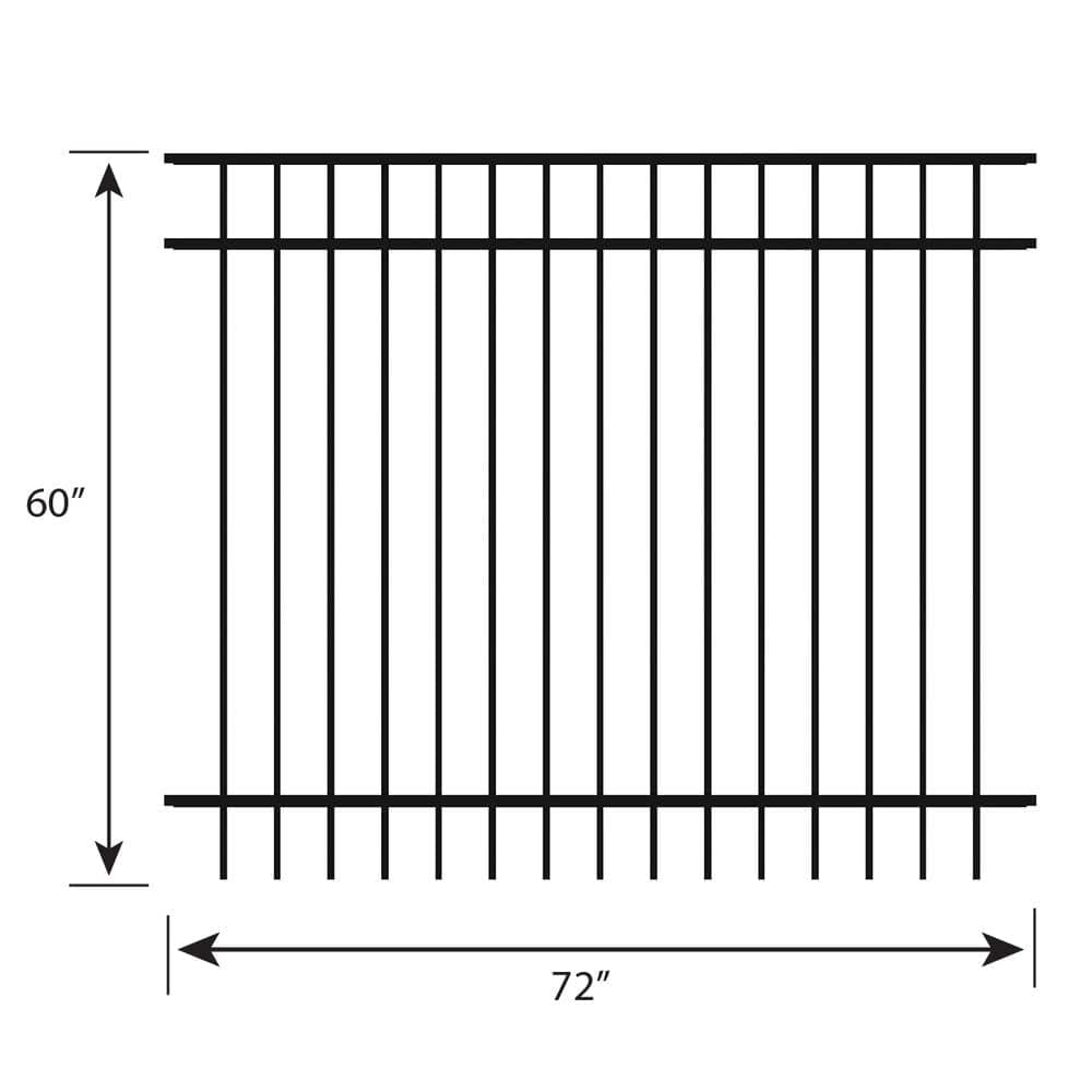 FORGERIGHT Vinings 5 ft. H x 6 ft. W Black Aluminum Pre-Assembled Fence Panel (5-Pack) (3)