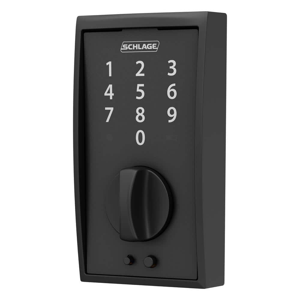 Schlage Century Matte Black Electronic Touch Keyless Touchscreen Deadbolt with Thumbturn (4)
