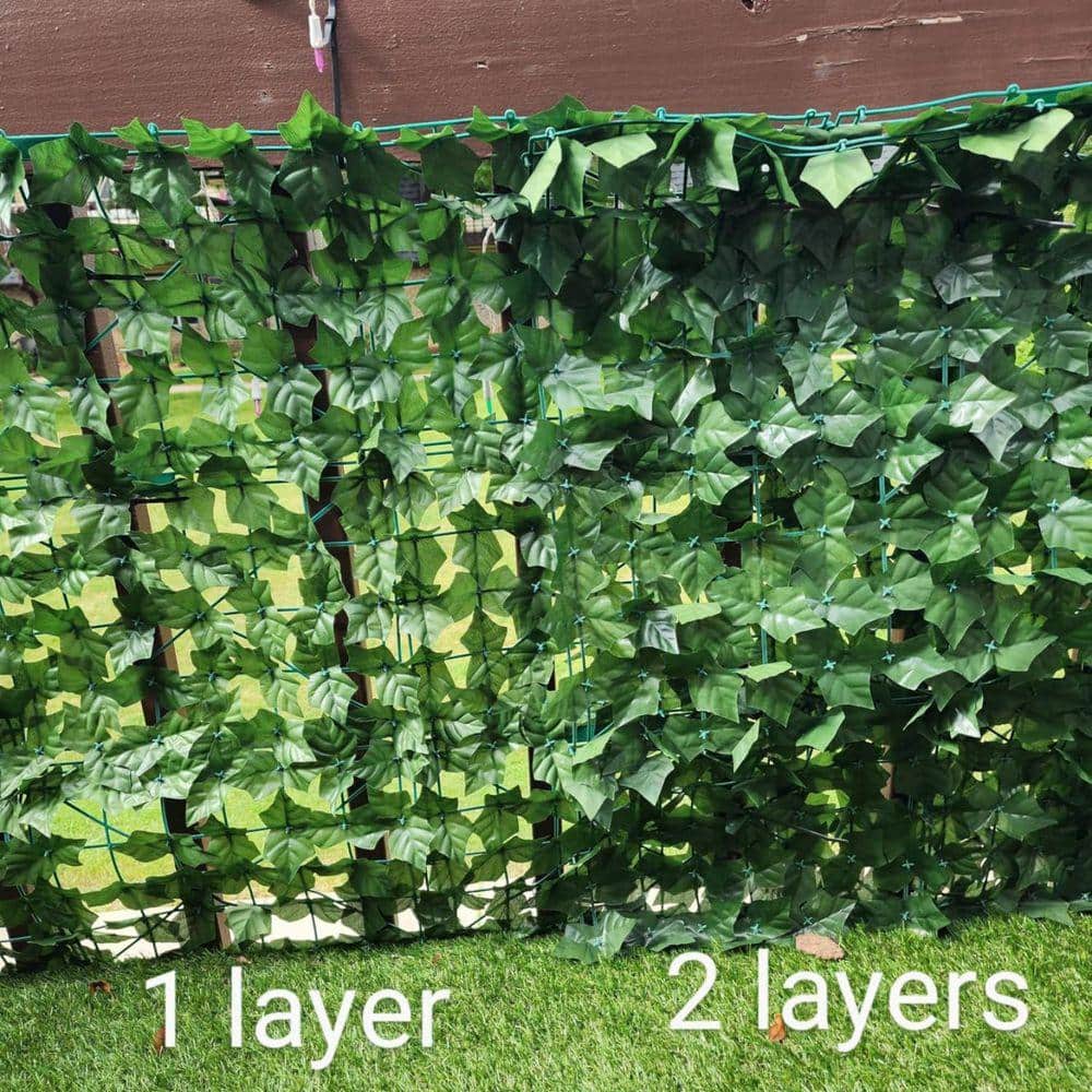 Unbranded 48 in. W x 128 in. L Green Plastic Artificial Ivy Privacy Fence Screen for Decorative (3)