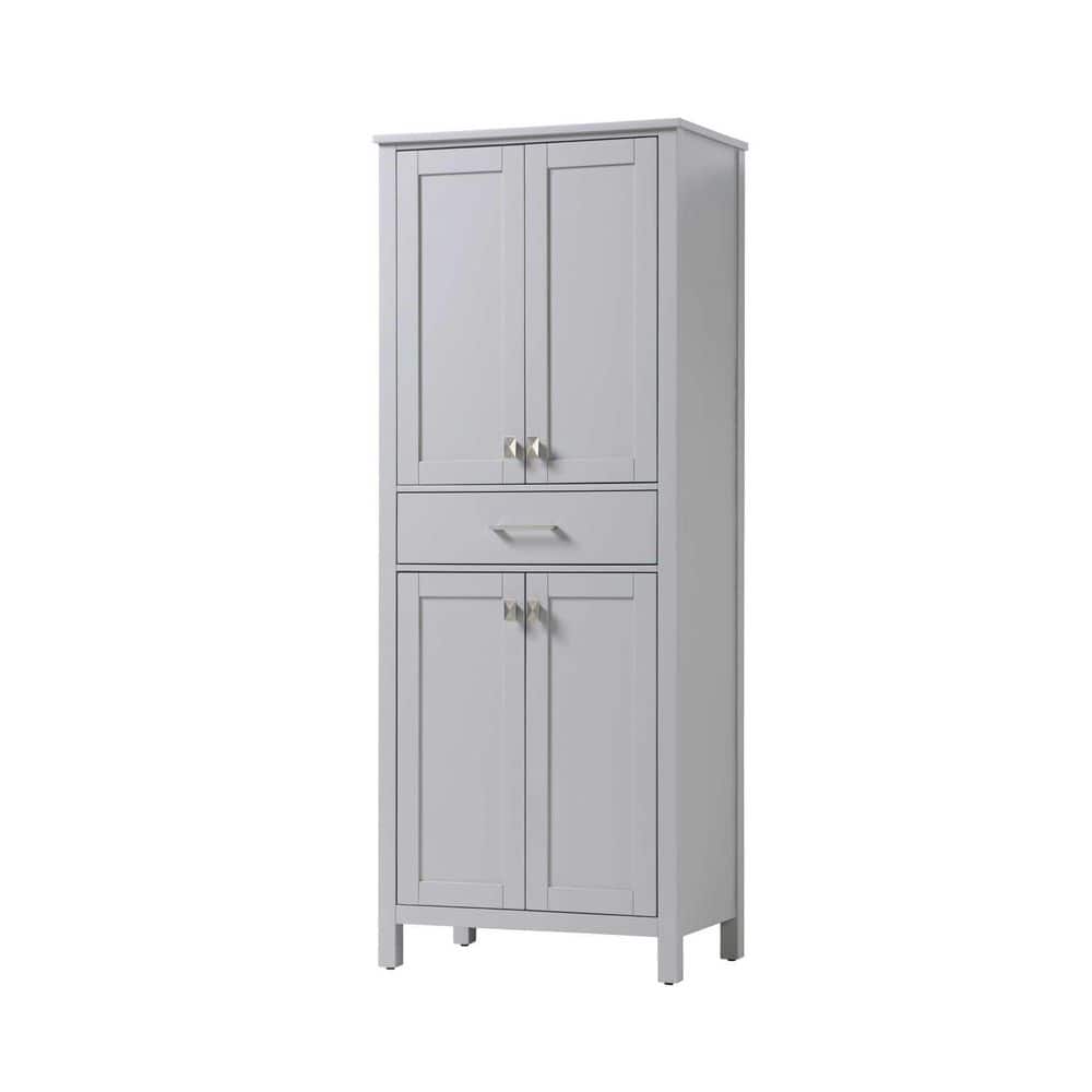 TIMELESS HOME 18 in. W x 72 in. D x in. H Gray Freestanding Linen Cabinet (2)