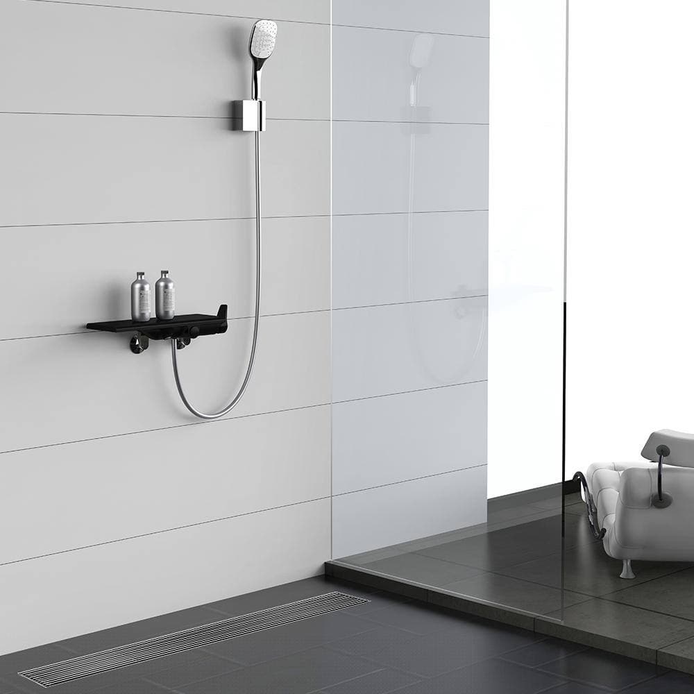 Elegante Drain Collection 30 in. Linear Stainless Steel Shower Drain - Bar Pattern (3)