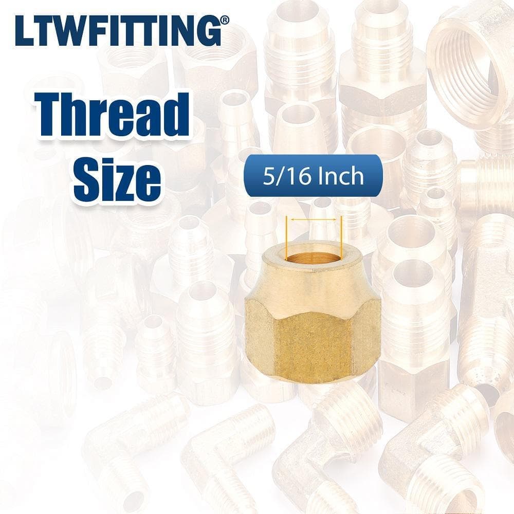 LTWFITTING Assortment Kit Tube OD 1/4-Inch 5/16-Inch 3/8-Inch 1/2-Inch 3/4-Inch 5/8-Inch Brass Flare Short Forged Nut Set(30-Pack) (3)