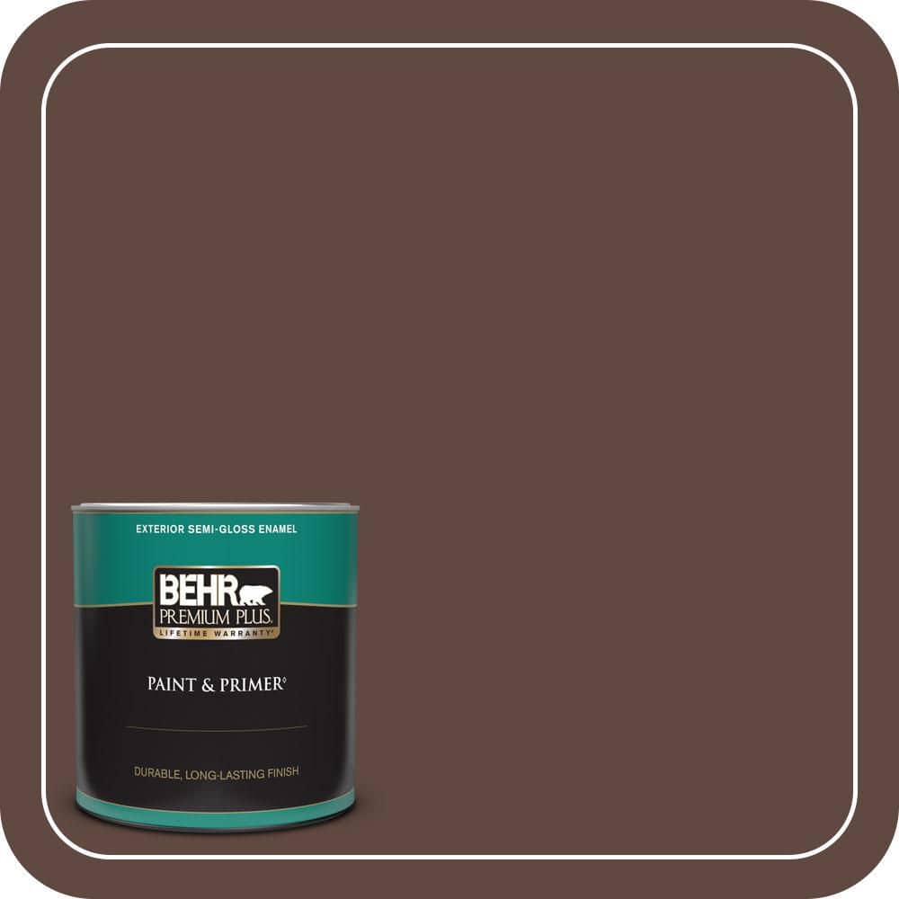 BEHR PREMIUM PLUS 1 qt. #S-G-780 Spiceberry Semi-Gloss Enamel Exterior Paint & Primer