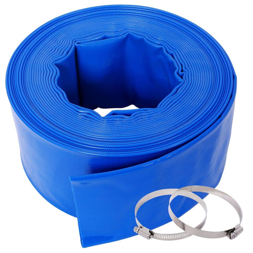 Unbranded 3 in.x50FT Pool Backwash Hose,PVC Lay Flat Water Discharge Hose for Swimming Pool Filter Pump Sewage/Effluent Accessory