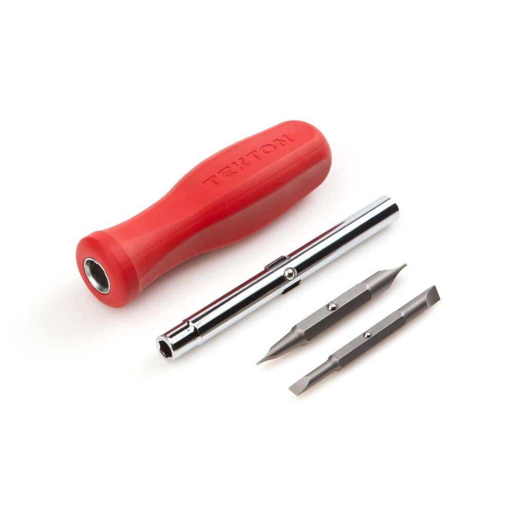 TEKTON 6-in-1 Slotted Screwdriver (3/16 in. x 1/4 in., 1/8 in. x 5/16 in., Red) (2)