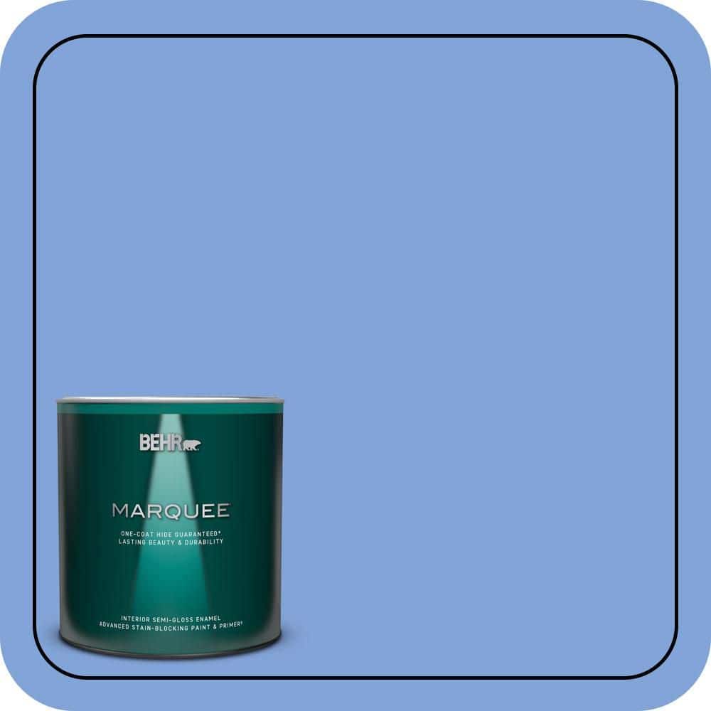 BEHR MARQUEE 1 qt. #P530-4 Periwinkle Semi-Gloss Enamel Interior Paint & Primer
