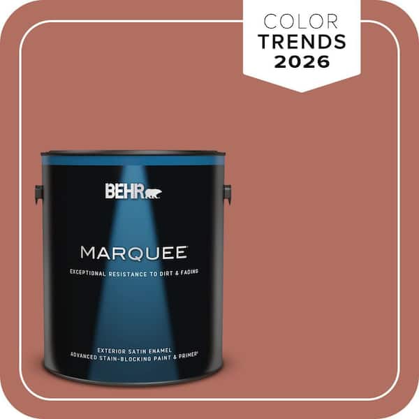 BEHR MARQUEE 1 gal. #PPU2-12 Terra Cotta Urn Satin Enamel Exterior Paint & Primer (2)