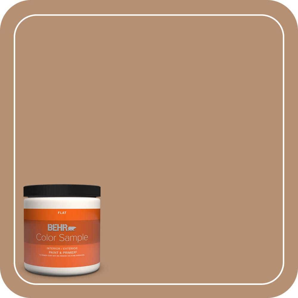 BEHR PREMIUM PLUS #T13-7 Tan-Gent Flat Interior/Exterior Paint & Primer Color Sample (1)