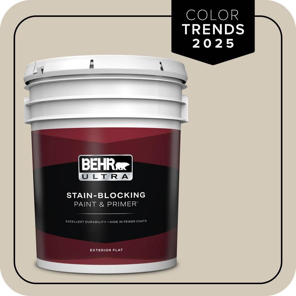 BEHR ULTRA 5 gal. Designer Collection #DC-010 Even Better Beige Flat Exterior Paint & Primer