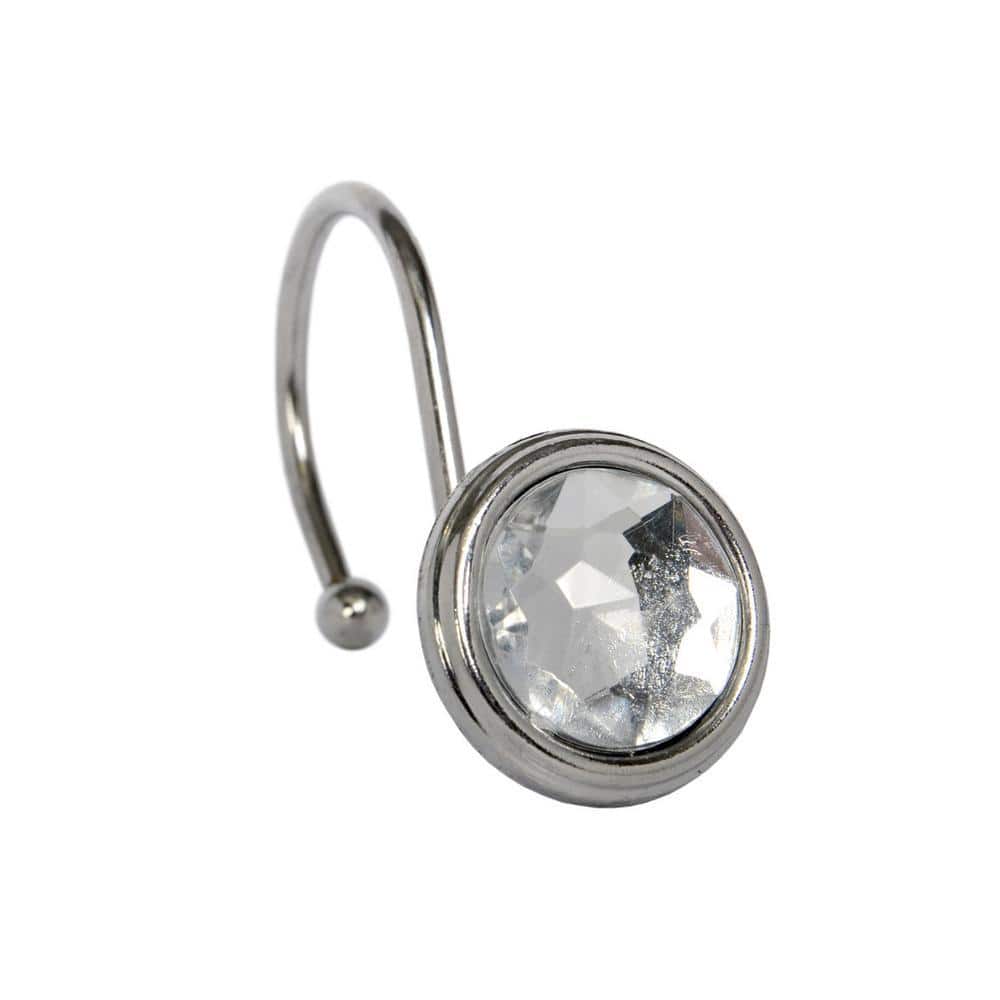 m MODA at home enterprises ltd. Metal Meagan Shower Curtain Rings/Hooks 2.75 x 1.00 in. Chrome