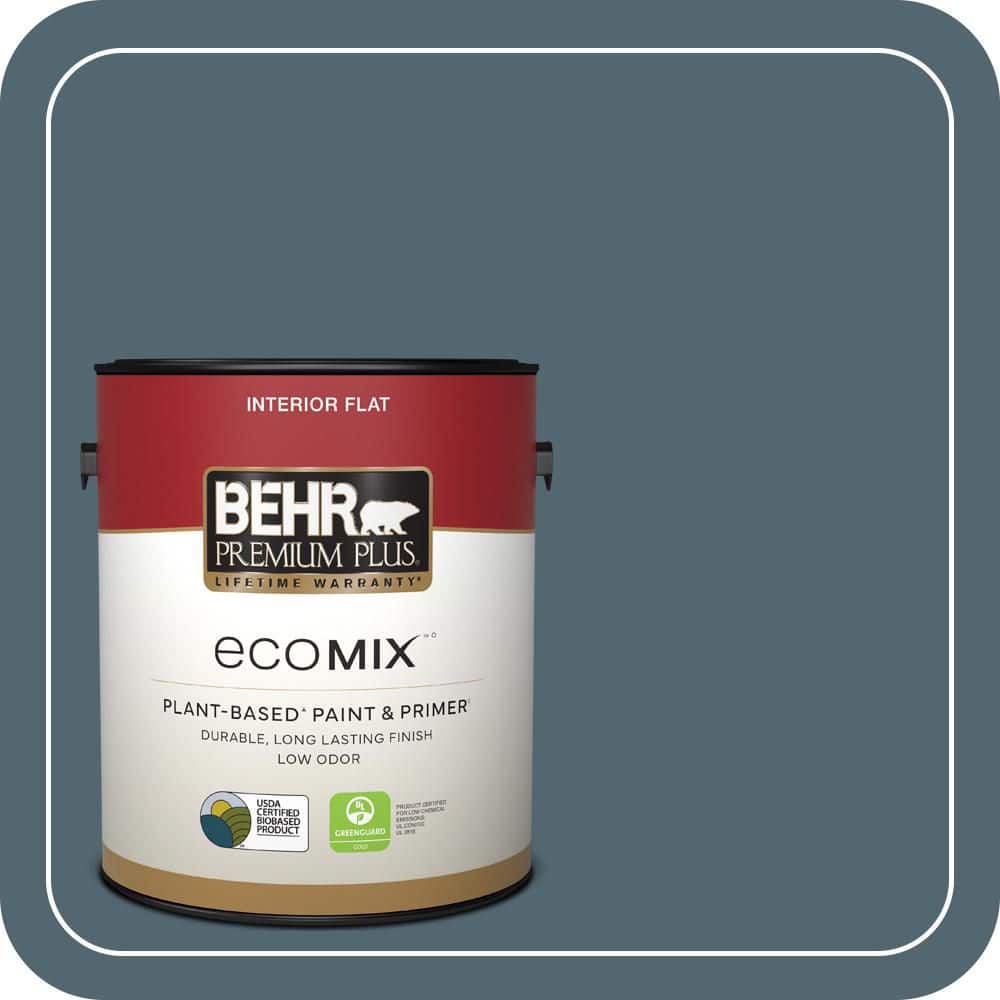 BEHR PREMIUM PLUS 1 gal. #MQ5-25 Rush Hour Flat EcoMix Plant-Based Interior Paint & Primer (1)