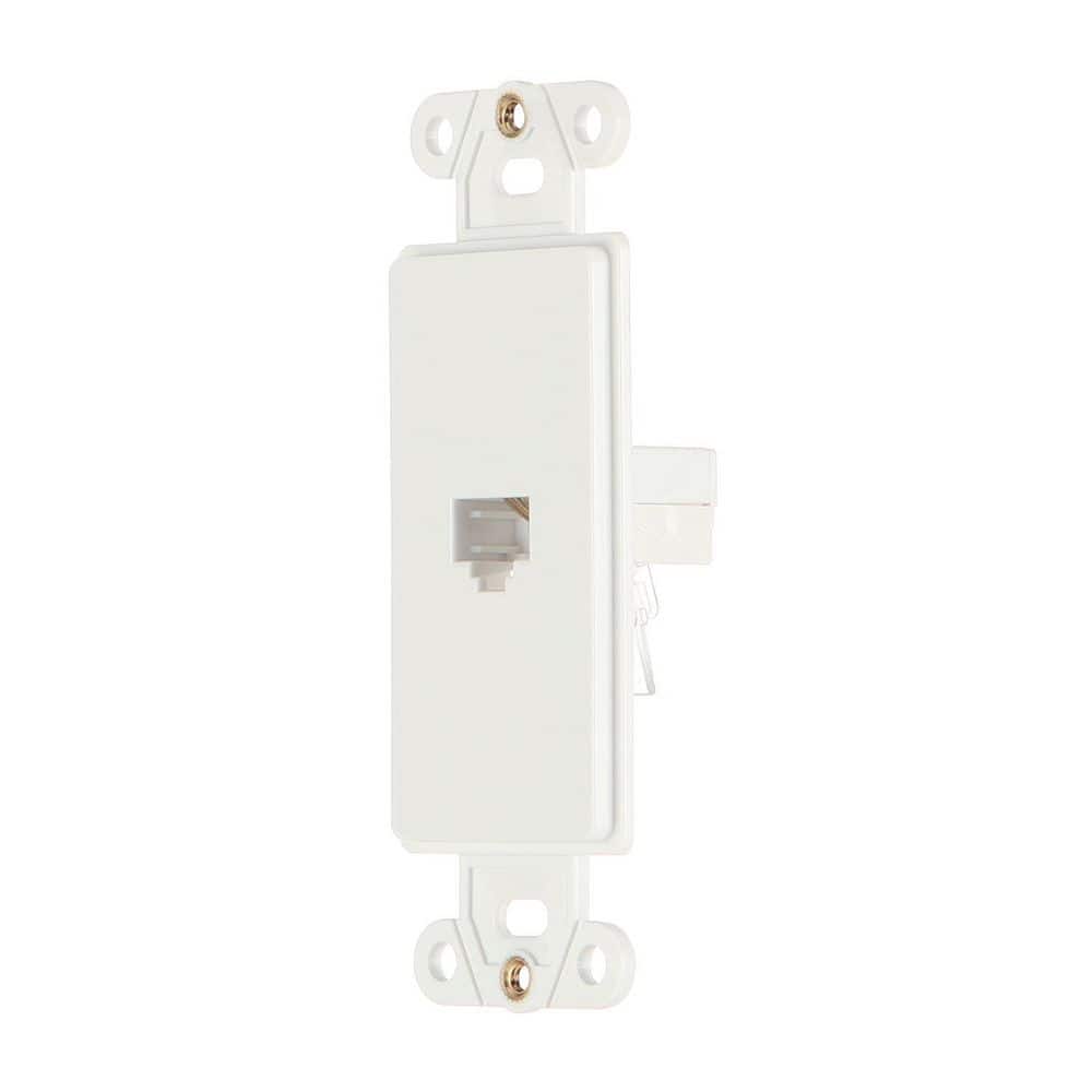 Commercial Electric 1-Gang Phone Jack Plastic Wall Plate Insert, White (3)