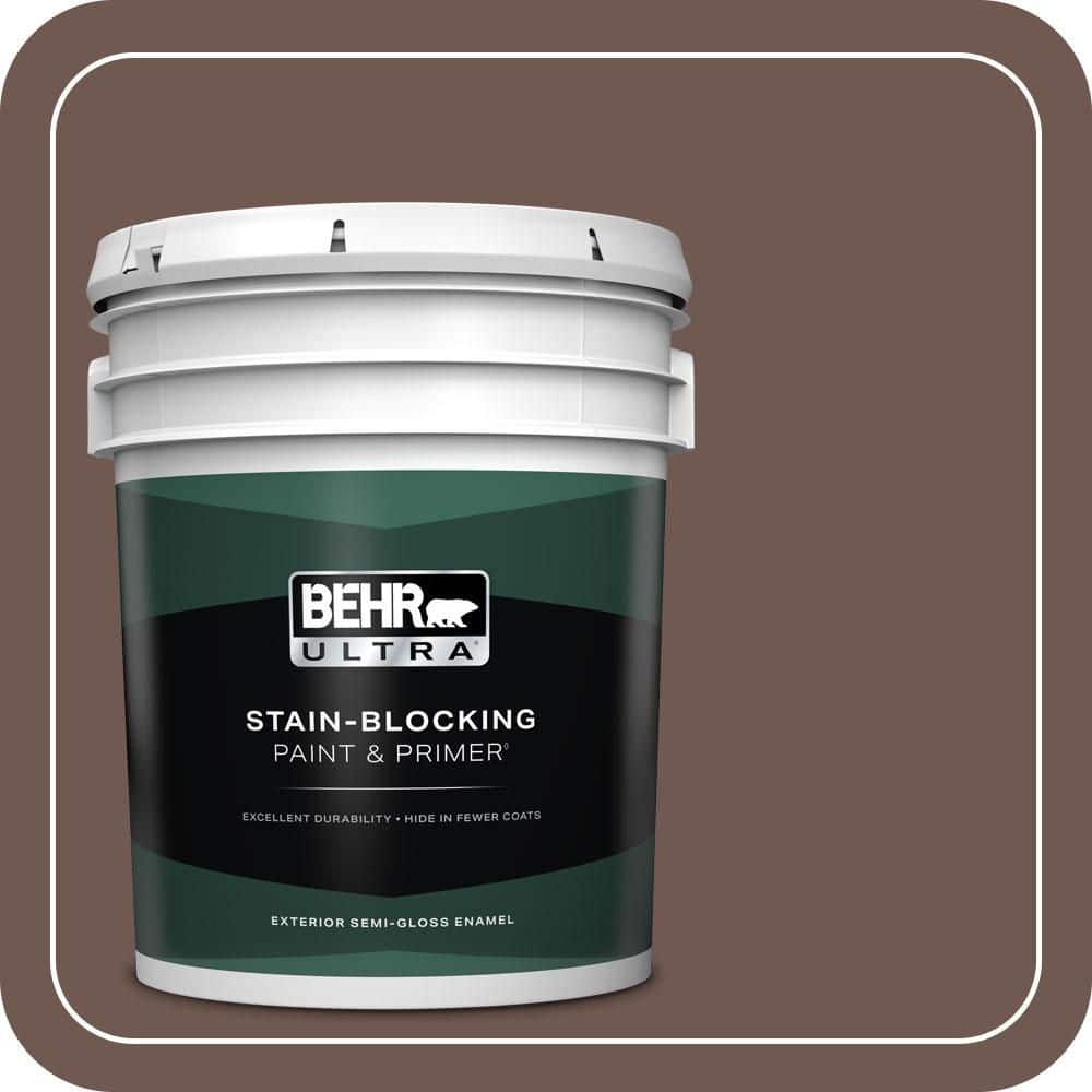 BEHR ULTRA 5 gal. #MQ2-34 Bistro Semi-Gloss Enamel Exterior Paint & Primer