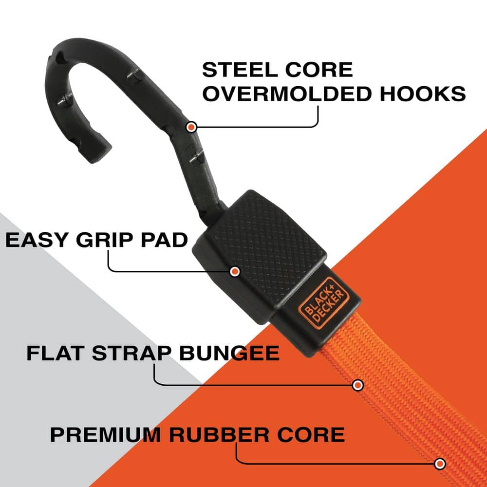 Unbranded Black + Decker 48 in. Flat Bungee Straps, 32-Piece (2)