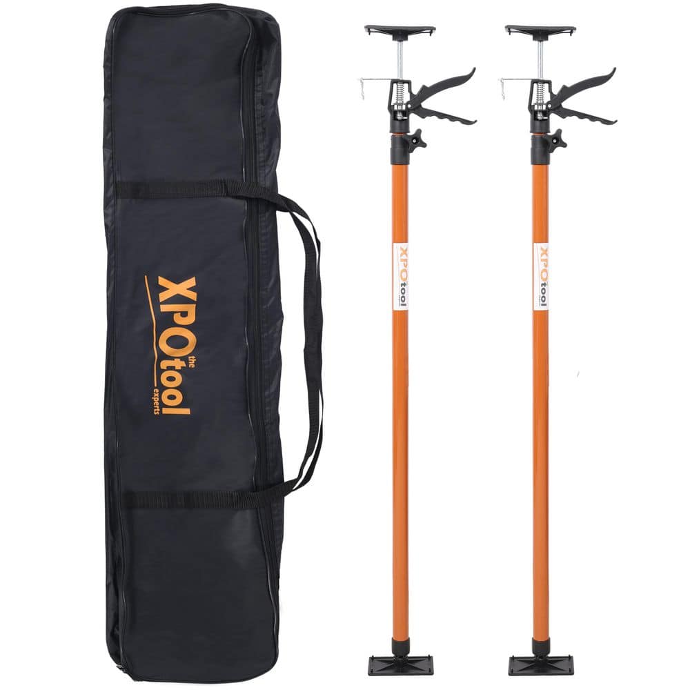 Tatayosi 2-Pack Brown Steel Adjustable Support Pole Jack Post Hand Support System, Extends from 45 in. to 114 in. with Carrry Bag