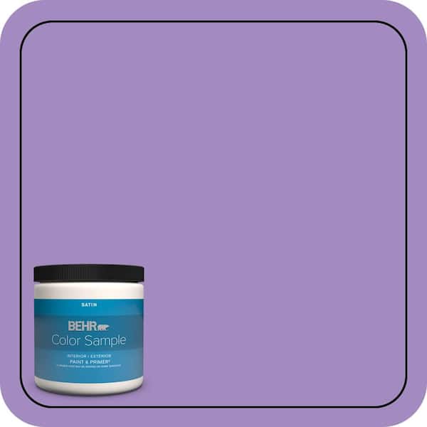 BEHR PREMIUM PLUS 8 oz. #P570-4 Classic Bouquet Satin Enamel Interior/Exterior Paint & Primer Color Sample (2)