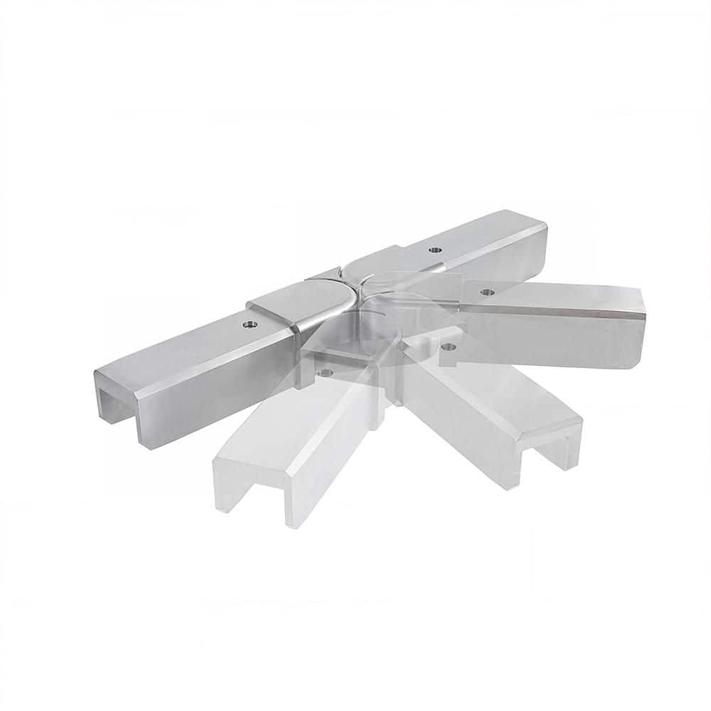 PEAK MountainView 1 in. x 8 in. Glass Deck Railing Gray Brushed Stainless Steel Angle Bracket