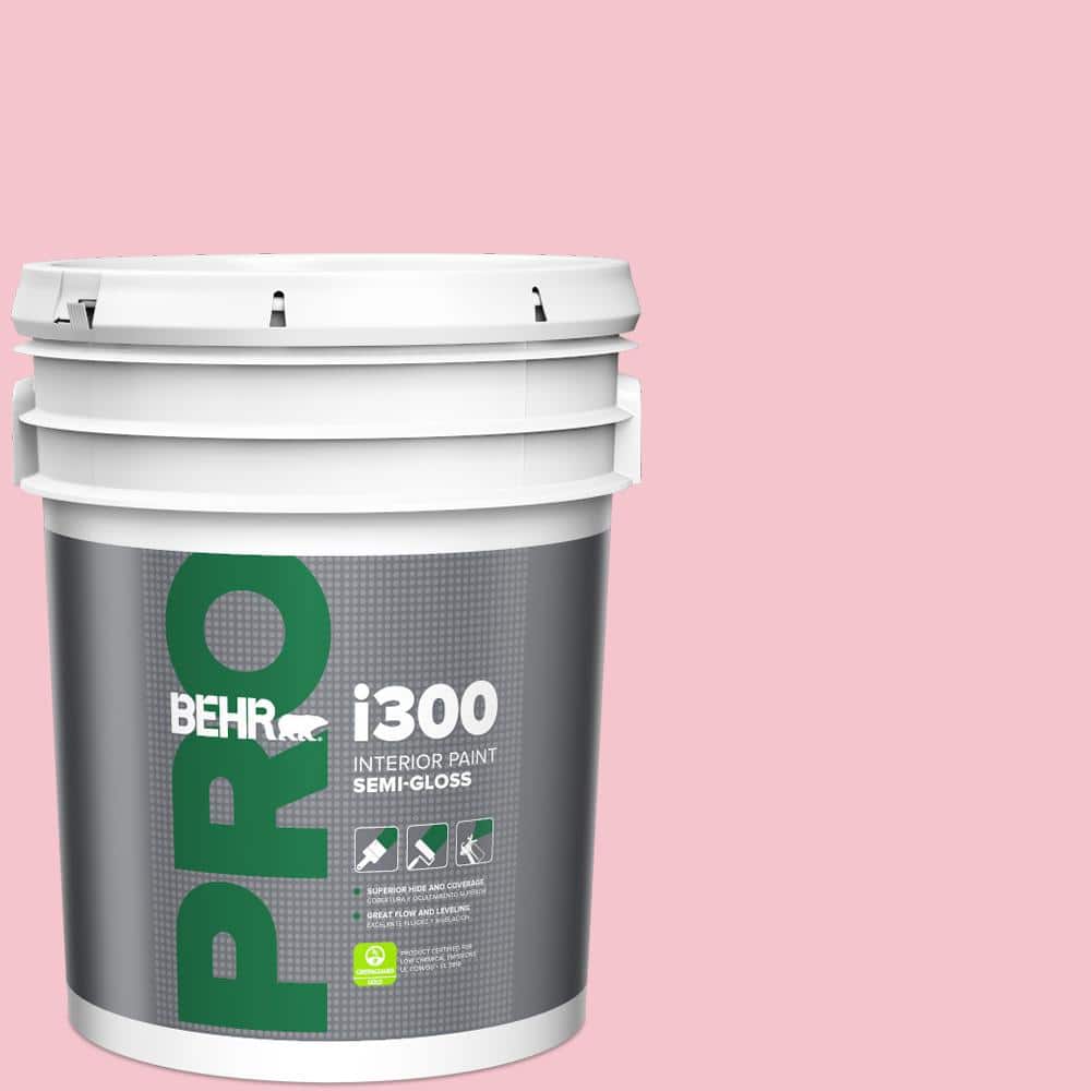 BEHR PRO 5 gal. #P150-2 Energetic Pink Semi-Gloss Interior Paint