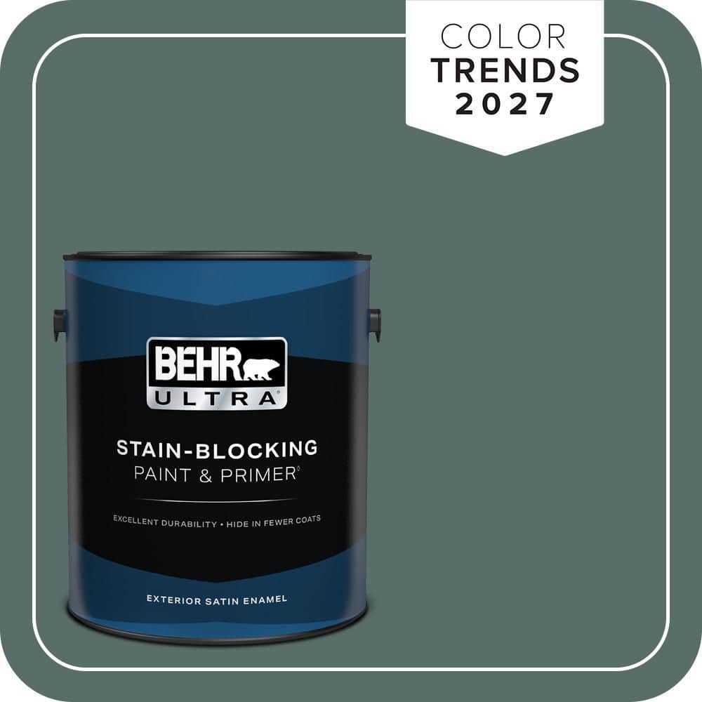 BEHR ULTRA 1 gal. #N430-6A Hidden Gem Satin Enamel Exterior Paint & Primer
