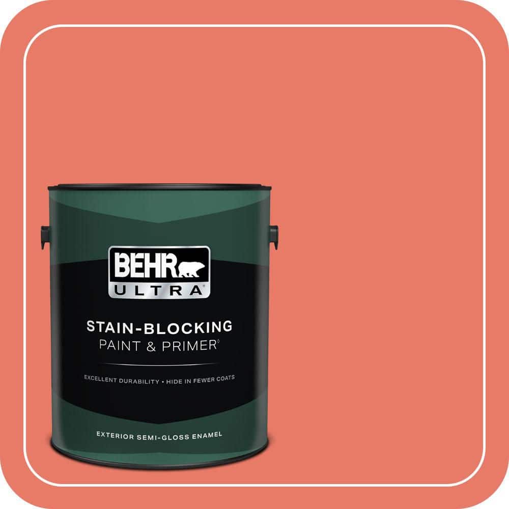 BEHR ULTRA 1 gal. #P180-5 Watermelon Slice Semi-Gloss Enamel Exterior Paint & Primer