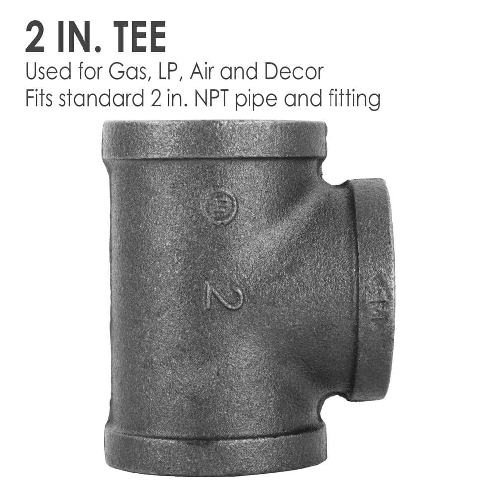 STZ 2 in. x 2 in. x 2 in. Black Iron Tee (3)