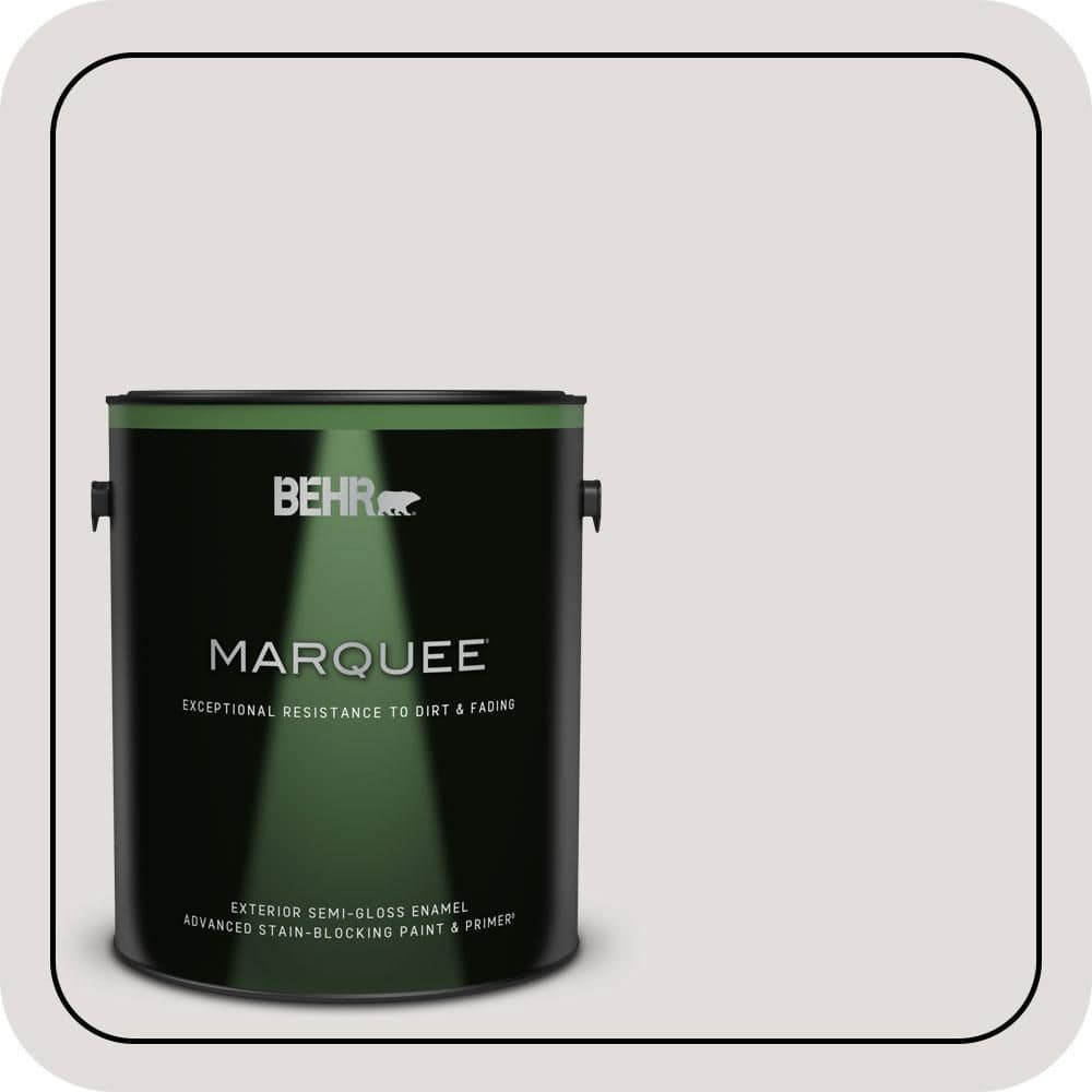 BEHR MARQUEE 1 gal. #PR-W07 Fading Fog Semi-Gloss Enamel Exterior Paint & Primer