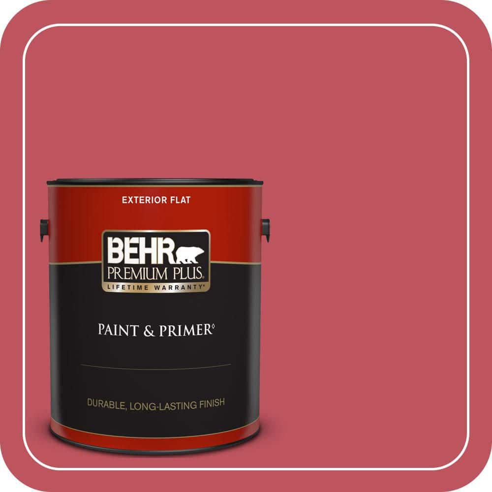 BEHR PREMIUM PLUS 1 gal. #P140-6 Hibiscus Flower Flat Exterior Paint & Primer