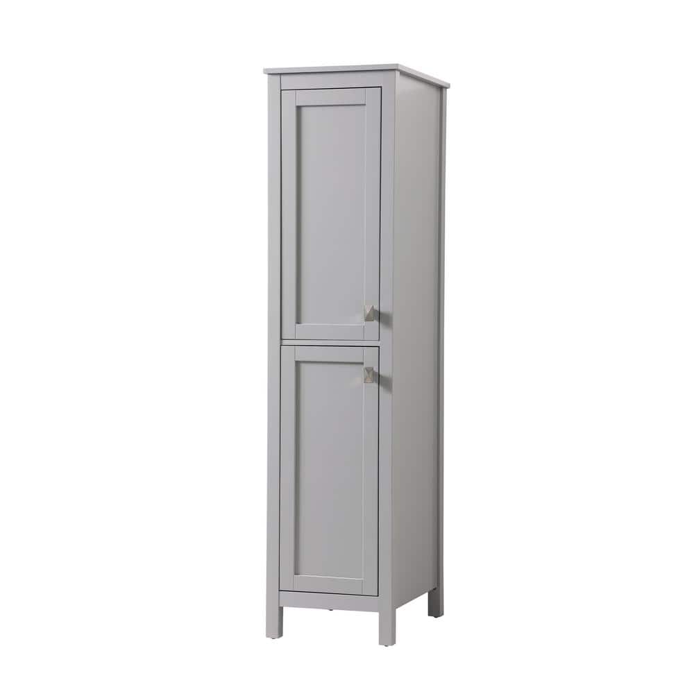 Unbranded Timeless Home 16 in. W x 22 in. D x 65 in. H Gray Freestanding Linen Cabinet (3)