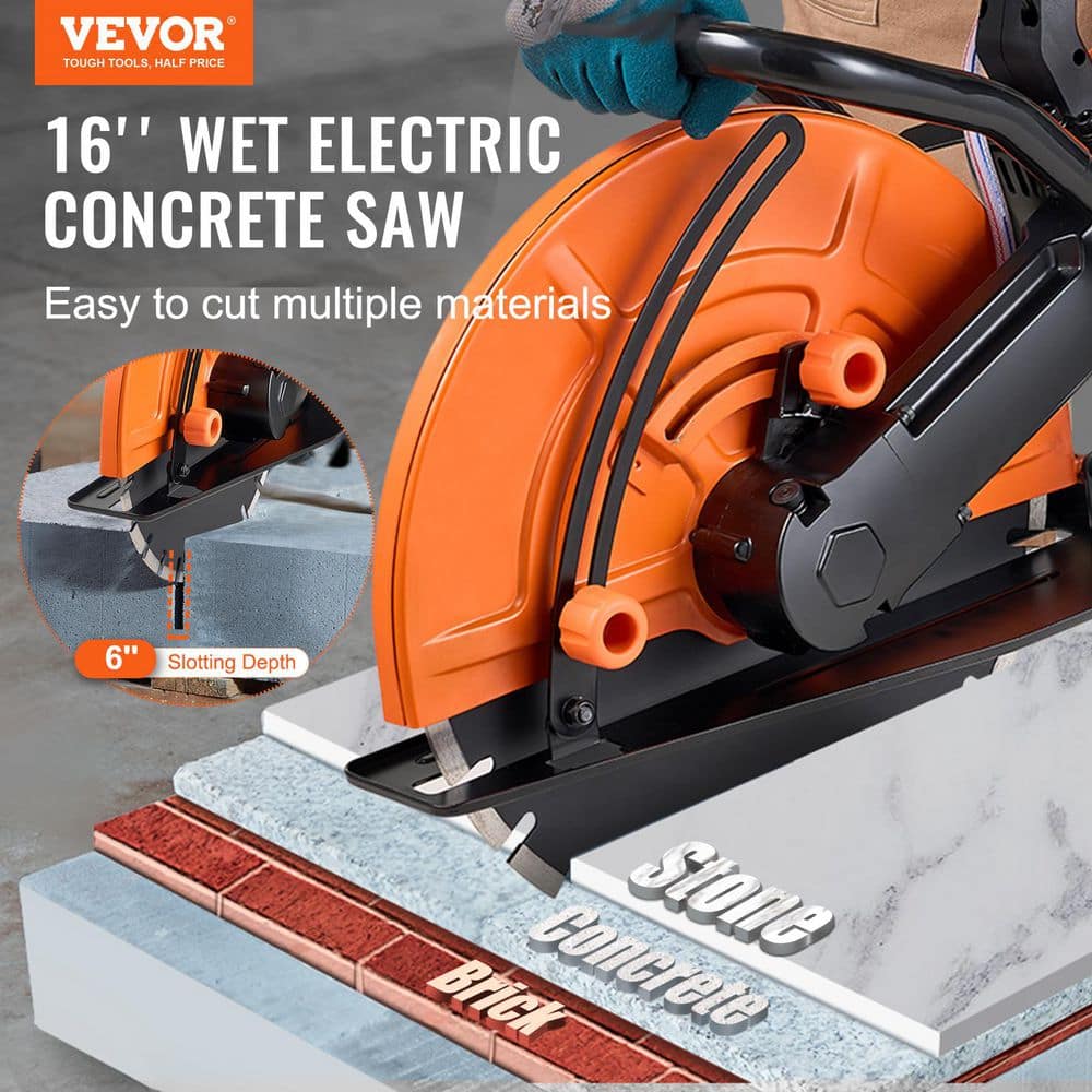 VEVOR Electric Concrete Saw, 32 in. x 9 in. Adjustable Cutting Depth, 15 A Motor Circular Saw Cutter for Stone, Brick (2)