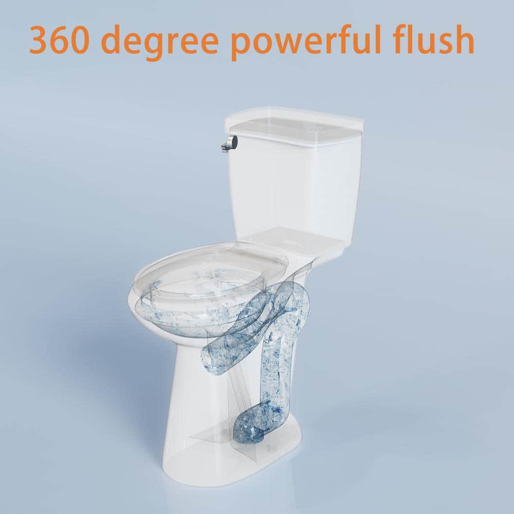 Simple Project 21 in. Toilet 2-Piece 1.28 GPF Single Flush Elongated and Heightened Toilet in White, High Toilets for Seniors (2)