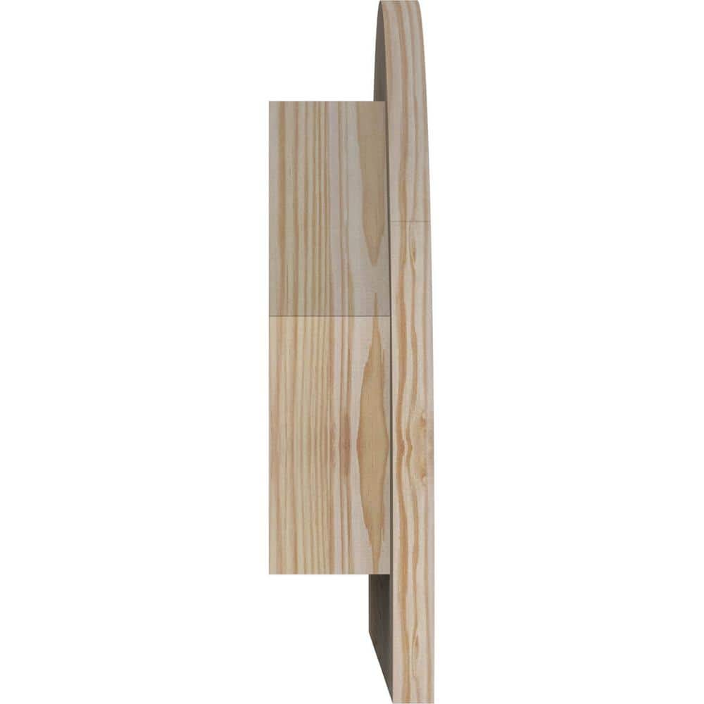 ProPlus 41 in. x 23 in. Half Round Unfinished Smooth Pine Wood Paintable Gable Louver Vent (3)