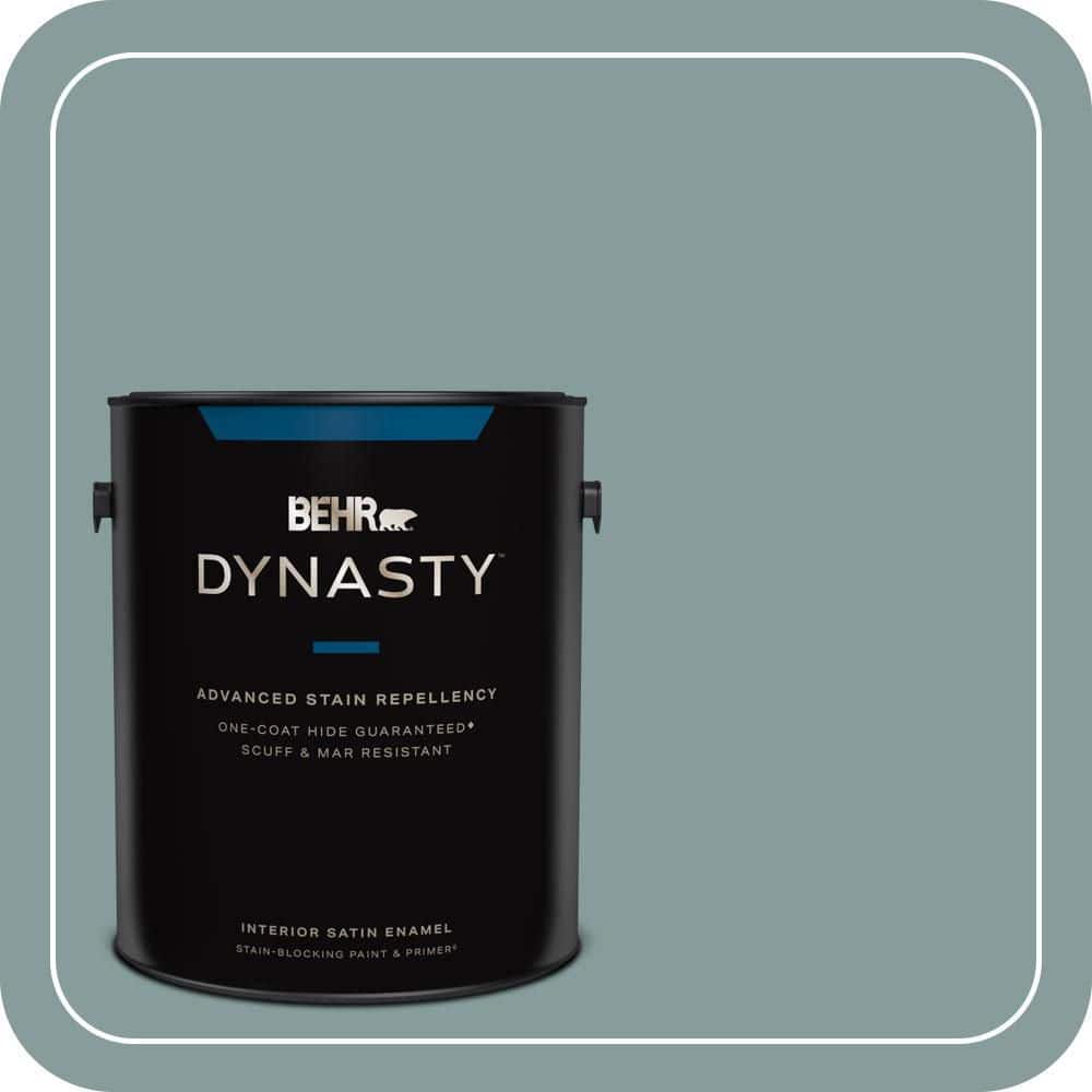 BEHR DYNASTY 1 gal. #PPU12-04 Agave One-Coat Hide Satin Enamel Interior Stain-Blocking Paint and Primer