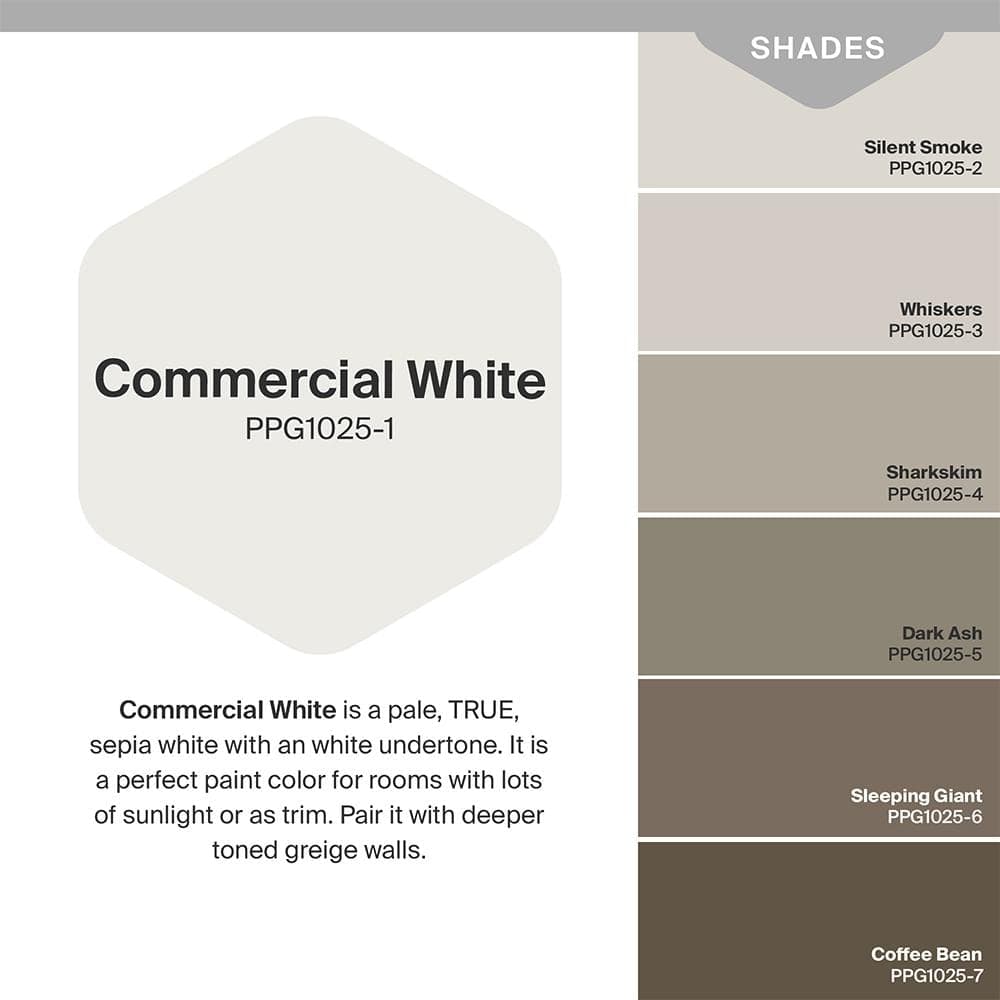 Glidden 8 oz. PPG1025-1 Commercial White Satin Interior Paint Sample (3)