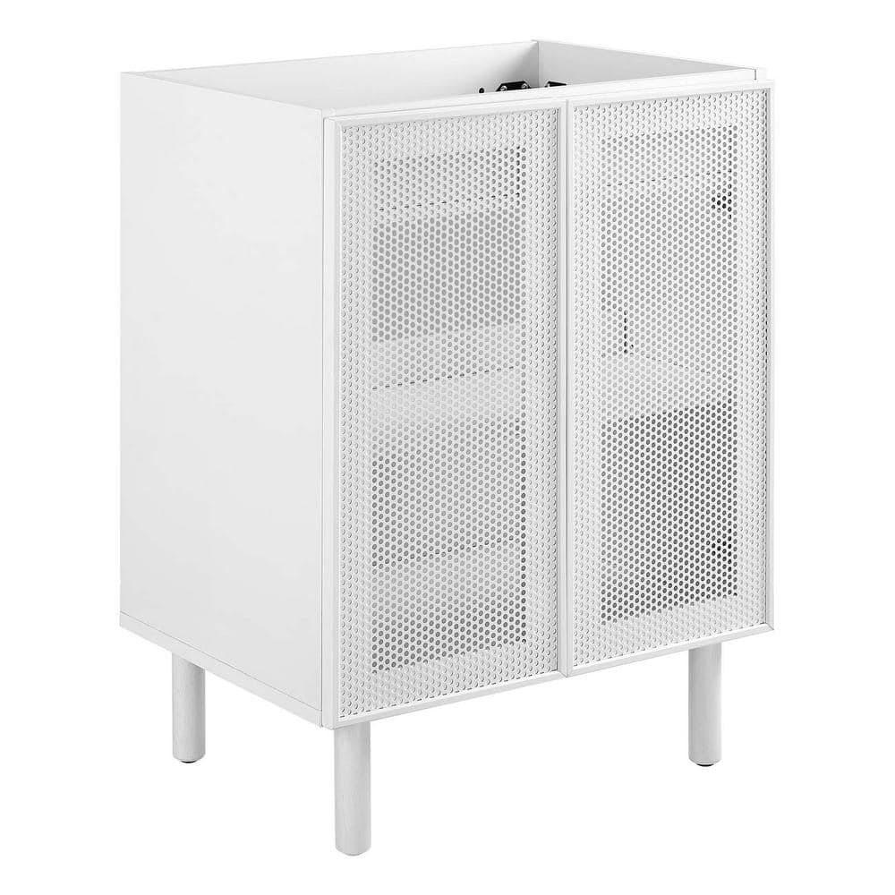 MODWAY Calla 24 in. W x 18 in. D x 32.5 in. H Bath Vanity Cabinet without Top in White Unassembled (1)